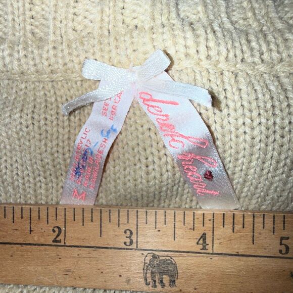 Vintage Derek Heart Camel Cable-Knit Sweater Coat | Longline Button-Up Cardigan - Picture 11 of 13